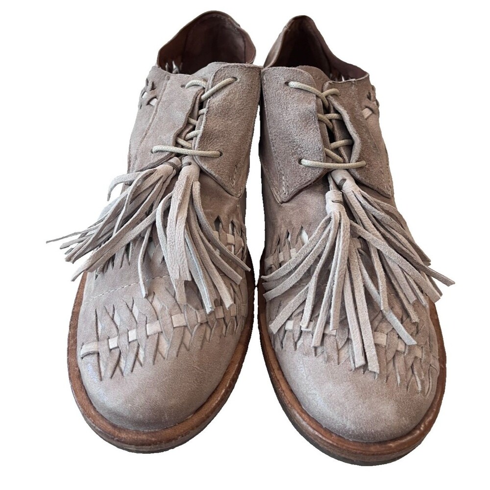 A.S.98 ZURI Gray Leather Shoes Size 37 US  6.5-7 Tassel Lace Up AS 98 Oxford NEW - Picture 2 of 12